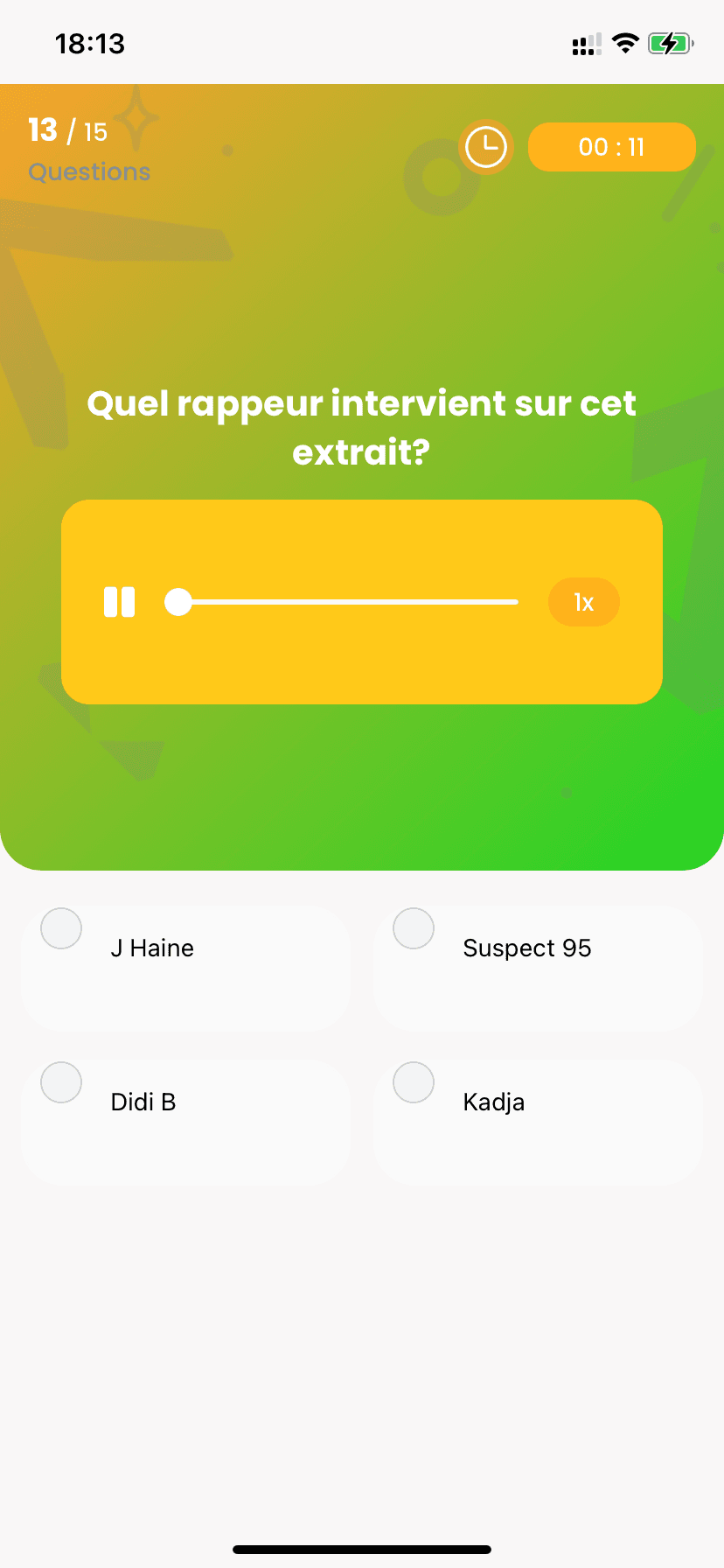 Question audio dans Squiz Brain