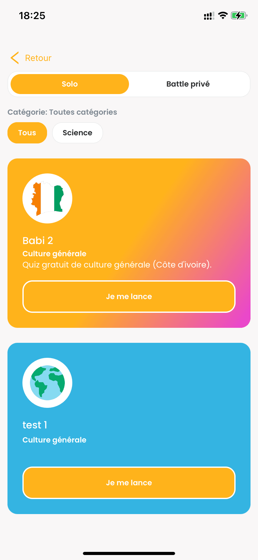 Selection de quiz Squiz Brain